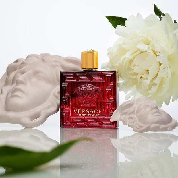 Versace Eros Flame confezione regalo per uomo Eau de Toilette 100 ml spray da viaggio 10 ml trousse di cosmetici